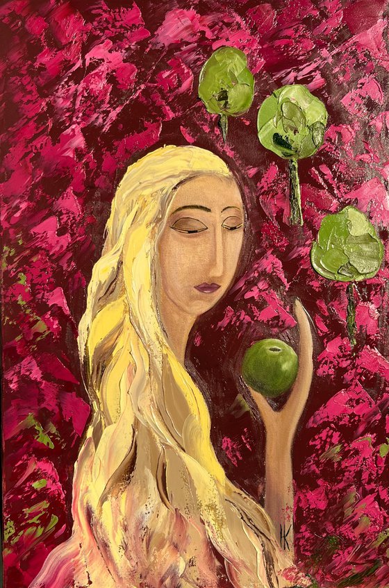 Woman with Apple Original Painting
