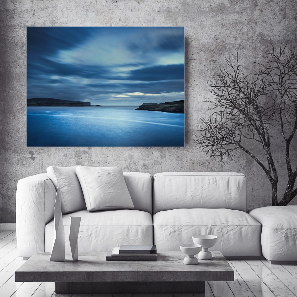 Fly Away Dreams - Extra large blue dawn 60 x 40 inches Canvas by Lynne Douglas
