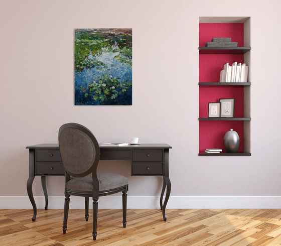 Water lilies Original Oil painting