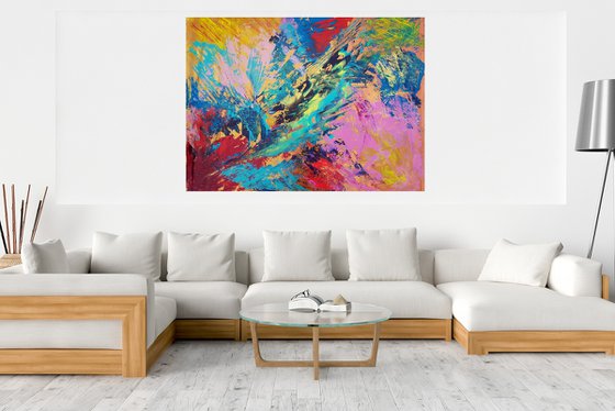 Singing all day long -XXL colorful abstract