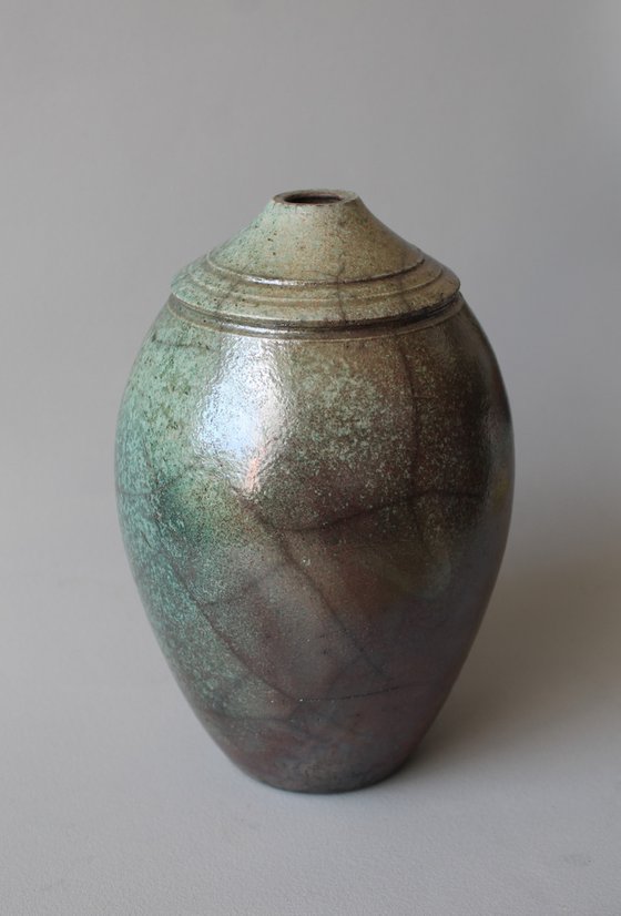 Closed Neck Raku Vessel.