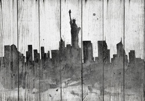 New York, wood effect by Luba Ostroushko