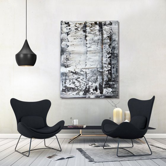Black & White Shadows  - LARGE,  ABSTRACT ART – EXPRESSIONS OF ENERGY AND LIGHT. READY TO HANG!