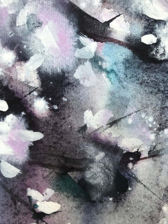 Thousands of cherry blossoms 3. One of a kind, original painting, handmad work, gift, watercolour art.