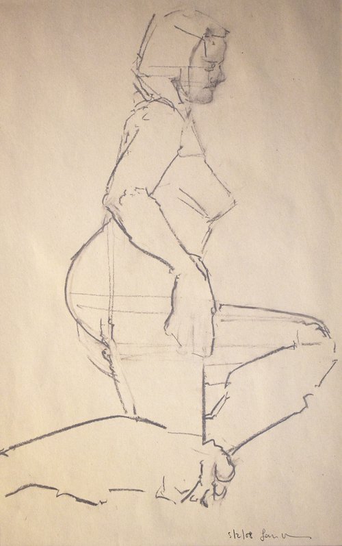 Study of a female Nude - Life Drawing No 428 by Ian McKay