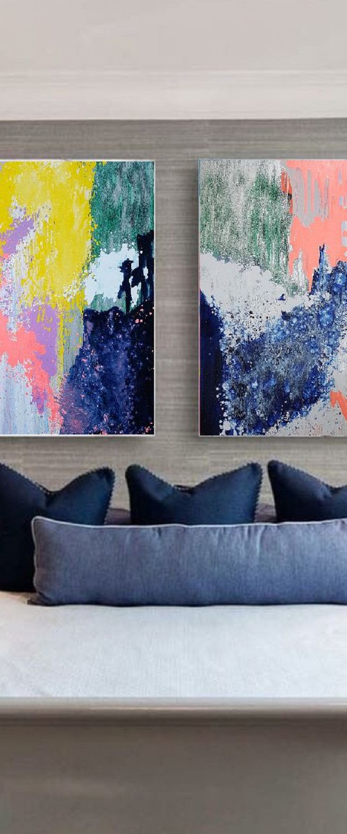 Abstract paintings MIX my desires, Free shipping by Larissa Uvarova