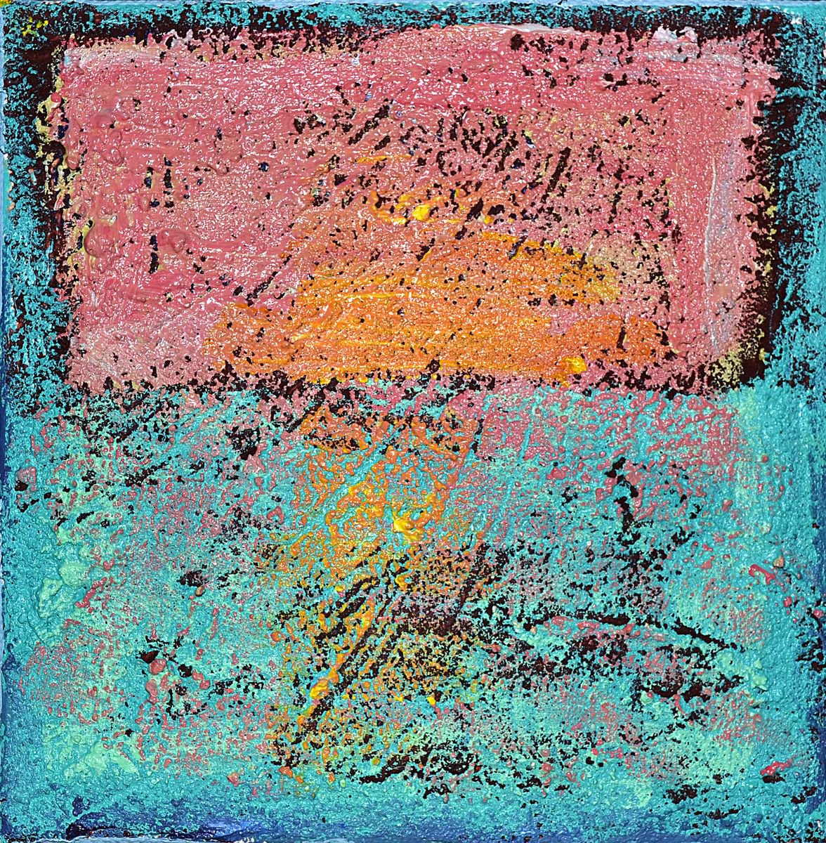 Organic Abstract Acrylic Painting By Zhana Viel, 6 X 6", Symphony No Vi, Original Artwork