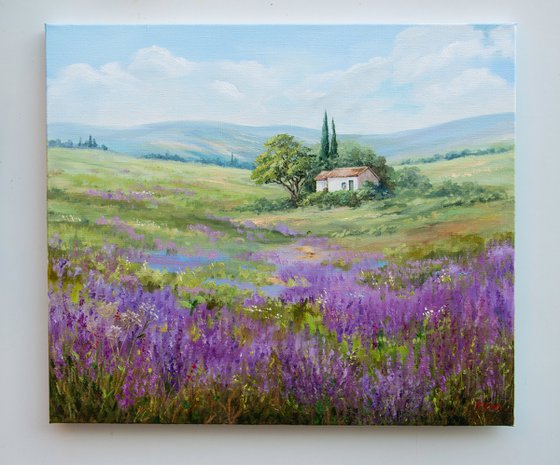 Provence landscape Oil painting Original Art 28 x 24