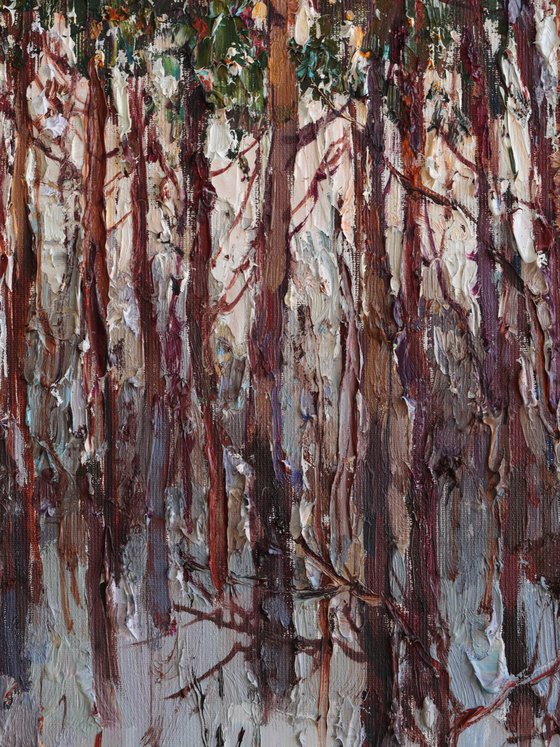 Winter Pine Forest at Dusk