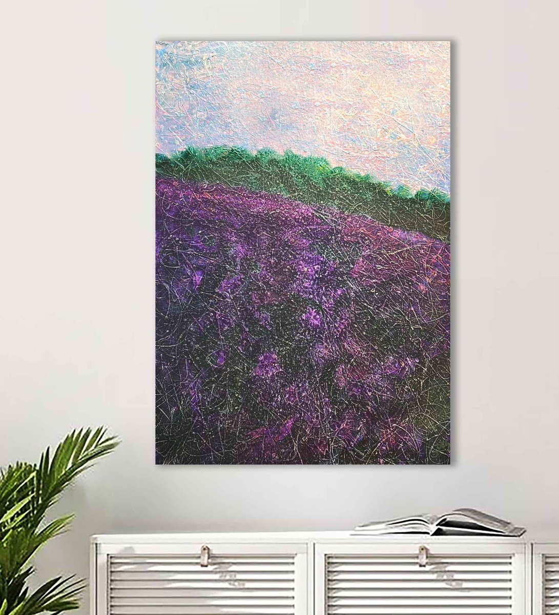 Twilight in the lavender field by Nadins ART