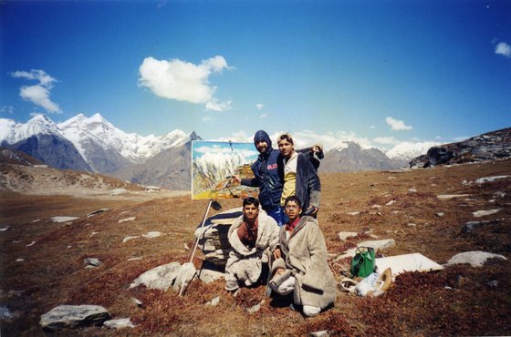 MYSTERIOUS ROHTANG - Tibet Himalayas landscape, mountainscape, plein air - Original painting, oil on canvas, Christmas gift 70x90