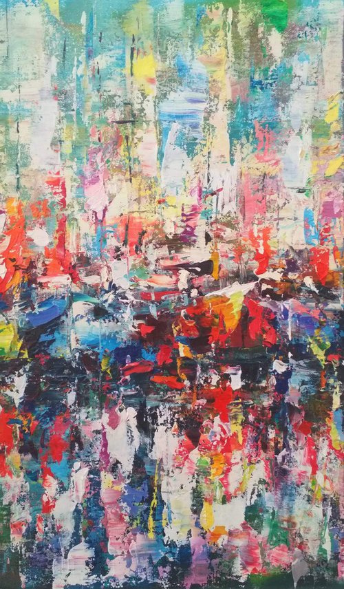Abstract seascape (yachts) by Andrej  Ostapchuk