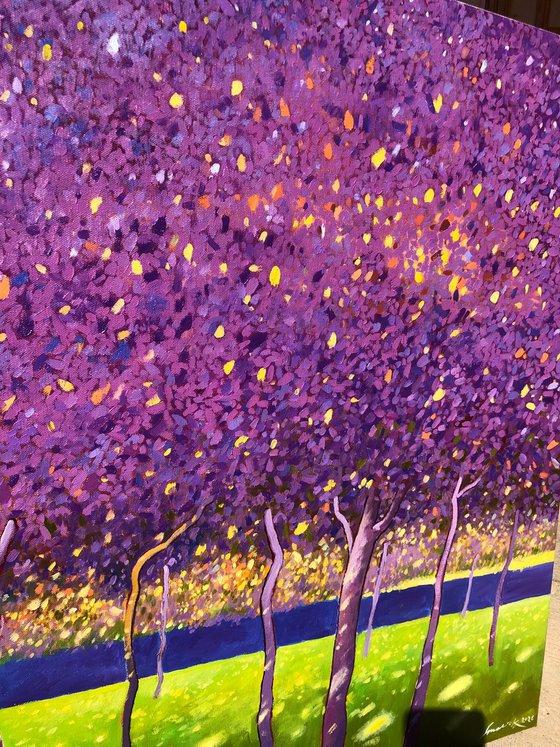 Purple garden inspired by Gustav Klimt