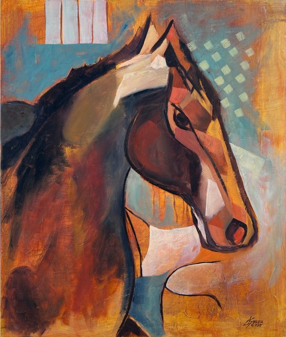 Stillness in Motion Abstract Horse