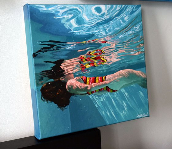 Underneath LVXI - Miniature swimming painting