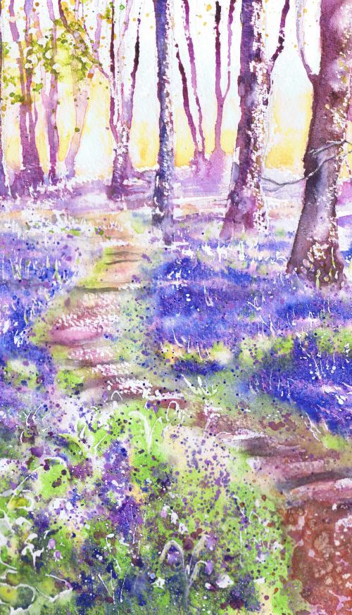 Bluebells at Badbury by Michele Wallington