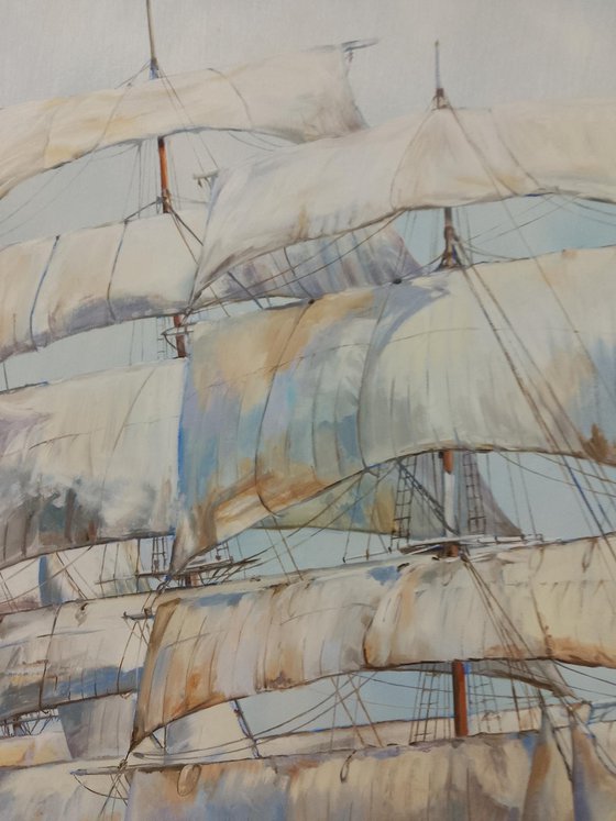 THE CUTTY SARK AT SEA IN FINE WEATHER