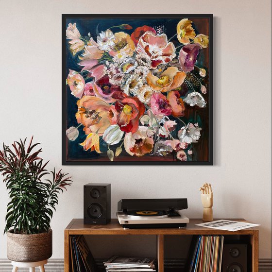 FLORAL WEAVE -original painting on canvas