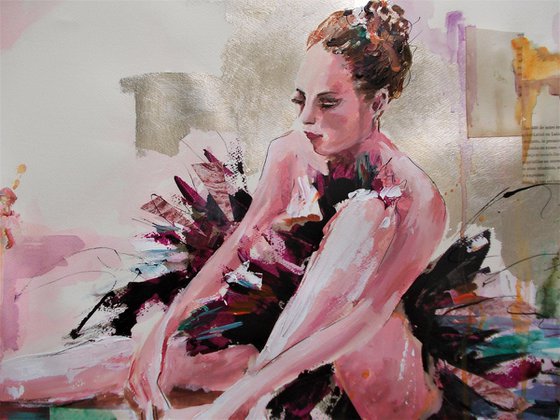 Sweet Surrender-Ballerina Painting on Paper