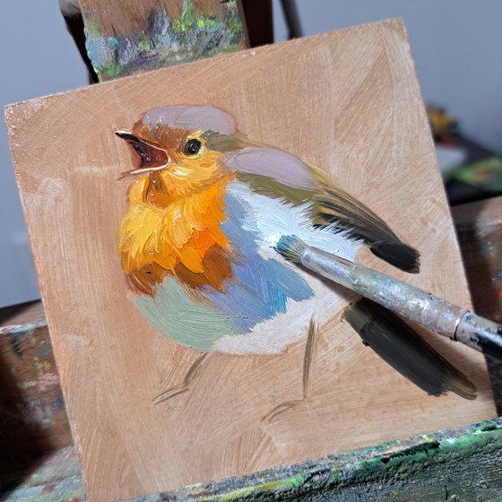 Robin bird painting