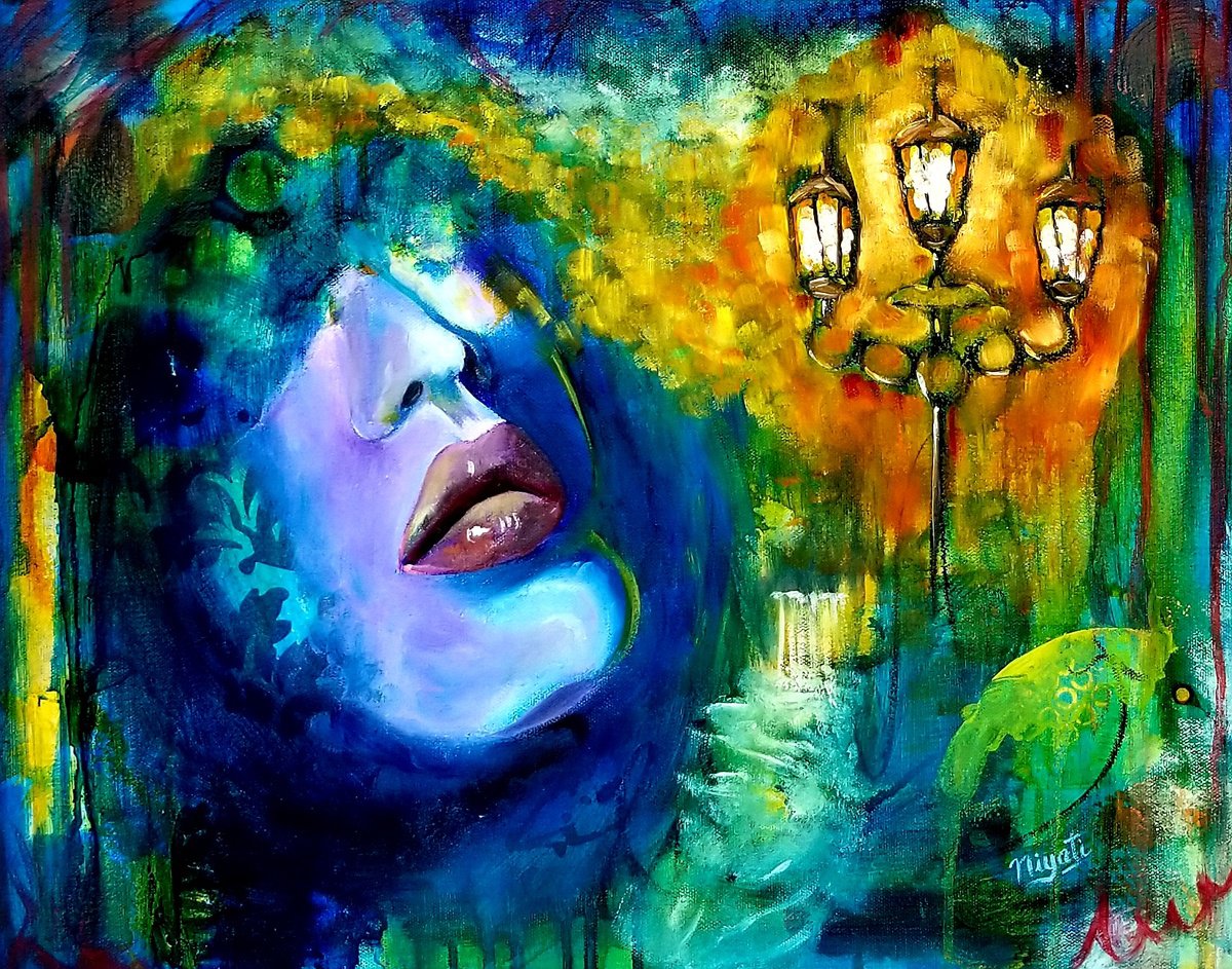 Impressionistic Portrait Oil Painting By Niyati Jiwani, 20 X 16", Deep Contemplation, Original Artwork