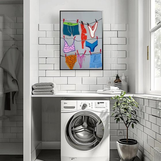 Playful Underwear Illustration