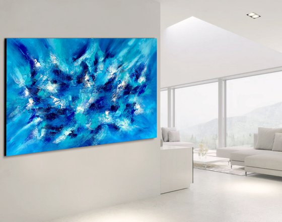 Avalon - XL LARGE,  ABSTRACT ART – EXPRESSIONS OF ENERGY AND LIGHT. READY TO HANG!
