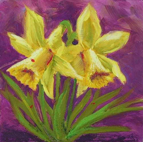 Two Daffodils by Marion Derrett