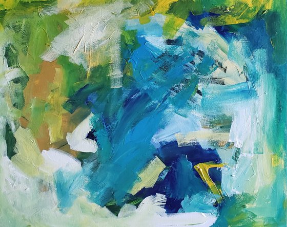 Abstract - Blues - Greens - "Brave"