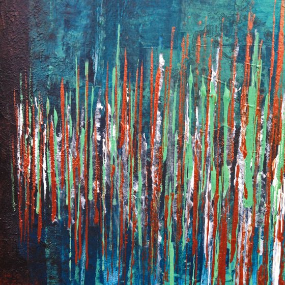 Copper Forest -  Abstract Acrylic Landscape Painting