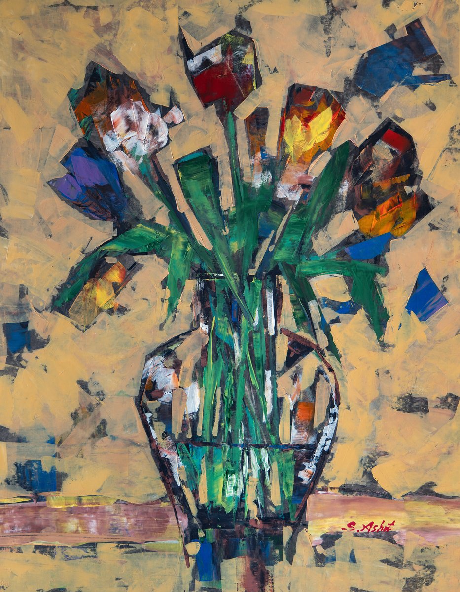 Vase with tulips by Ashot Sardaryan