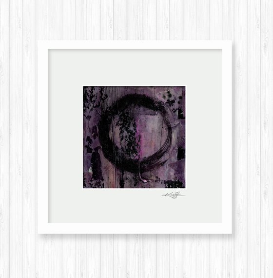 Mixed Media Enso 32 - Collage Zen Circle Painting by Kathy Morton Stanion