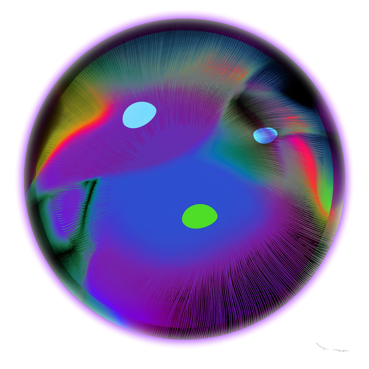 Surrealistic Abstract Print By Tehos, 39 X 39", Tehos - Circle 100-11, Original Artwork