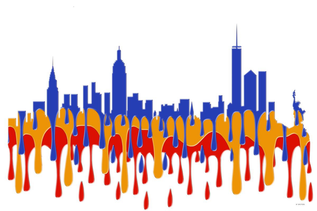 New York City, New York Skyline - Gaugan by Marlene Watson