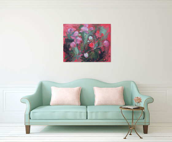 Peonies in red tones
