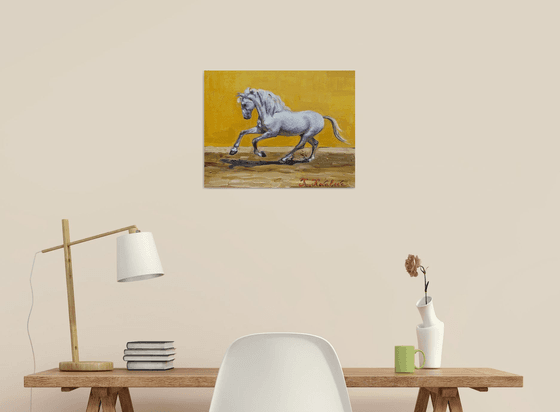 White Horse on Yellow