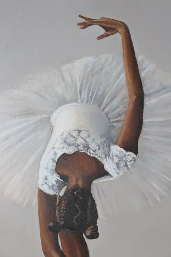 Ballet Portrait, Gabriella Alleyne, Framed Dancer Painting