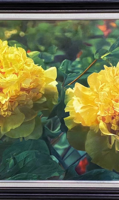 Realism Oil painting:Beautiful flowers c188 by Kunlong Wang