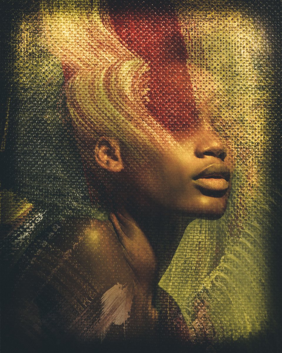 Art Color Face Vol. 49 - Yellow day II. Art portrait on canvas by Elmira Namazova