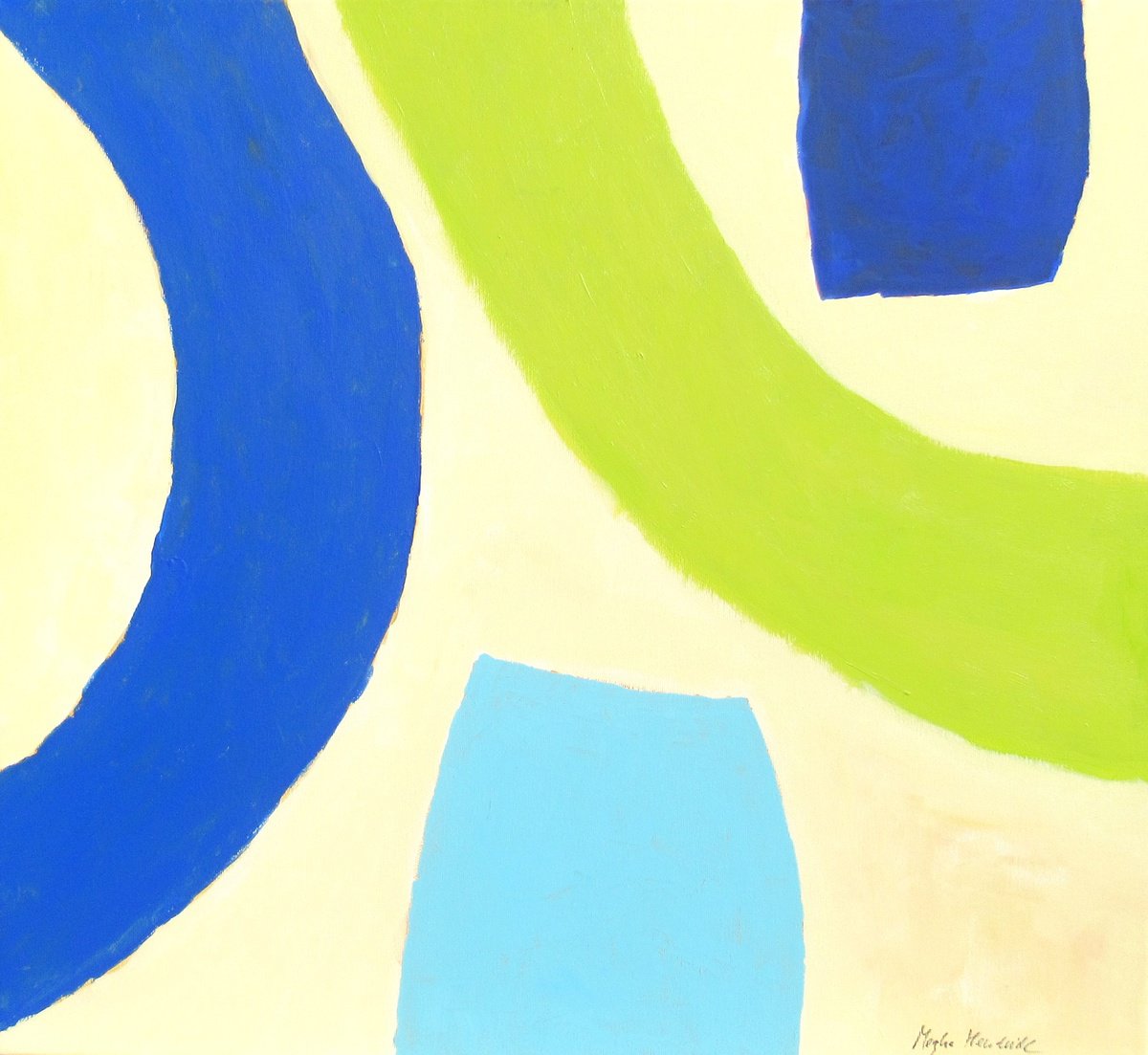 Abstract Acrylic Painting By Megha Hendrick., 26 X 24", Optimism., Original Artwork