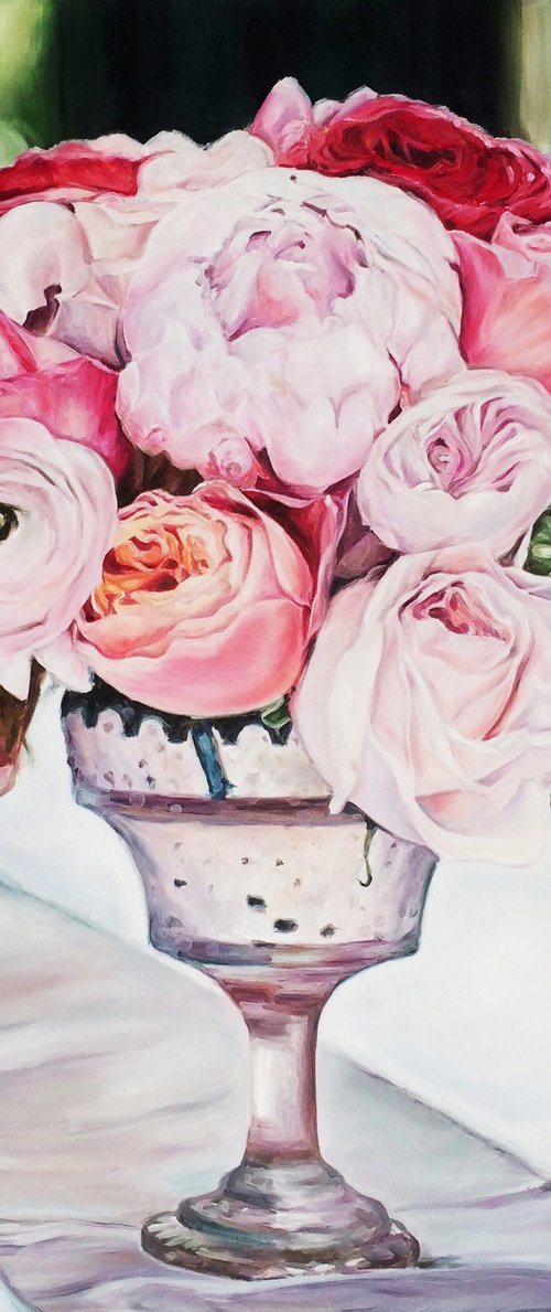 Original oil painting "Flowers of love" 70*70 cm by Irina Ivlieva