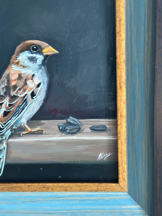 Sparrow Bird oil painting