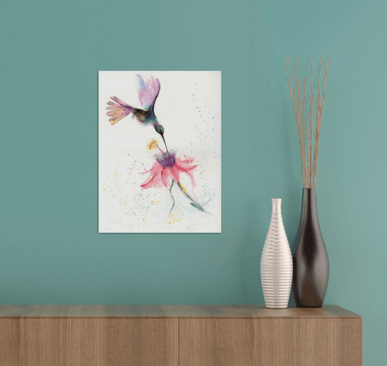 Hummingbird with flower (2)