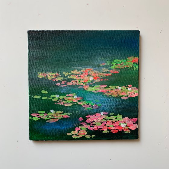 Mystery water lily pond ! Miniature painting