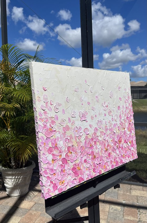 Dream in Blush - Impasto Floral Painting