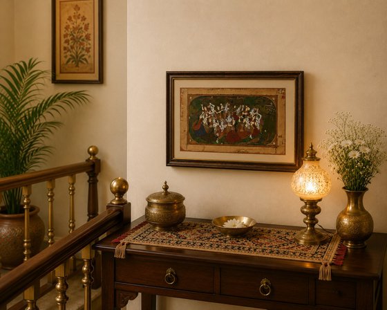 Raas Leela on Antique Manuscript Paper