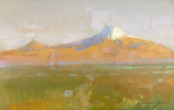 Ararat, Landscape Original oil painting, Handmade artwork, One of a kind