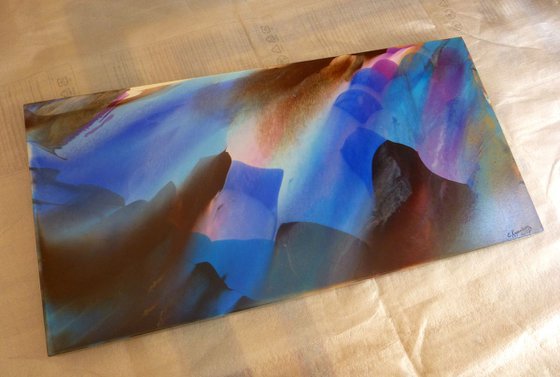 "Northern lights" Landscape Painting 50x100cm