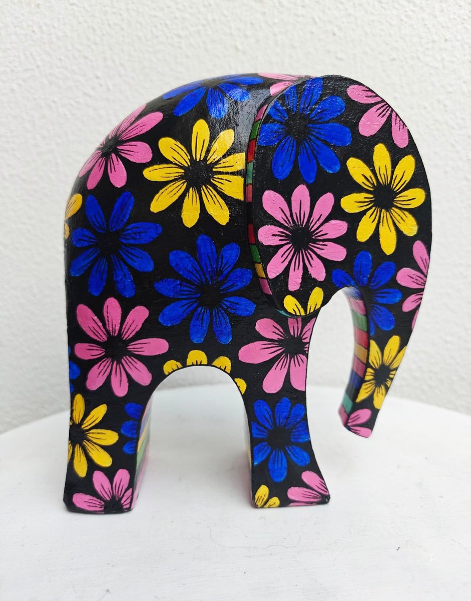 Urban And Pop Animal Sculpture By Vio Valova, 7 X 8", Elephant, Original Artwork
