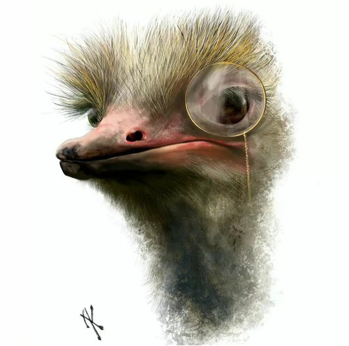 Monocle Ostrich by Nevena Kostić
